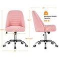 thumbnail image 5 of Alden Design Modern Adjustable Faux Leather Swivel Office Chair with Wheels, Pink, 5 of 9