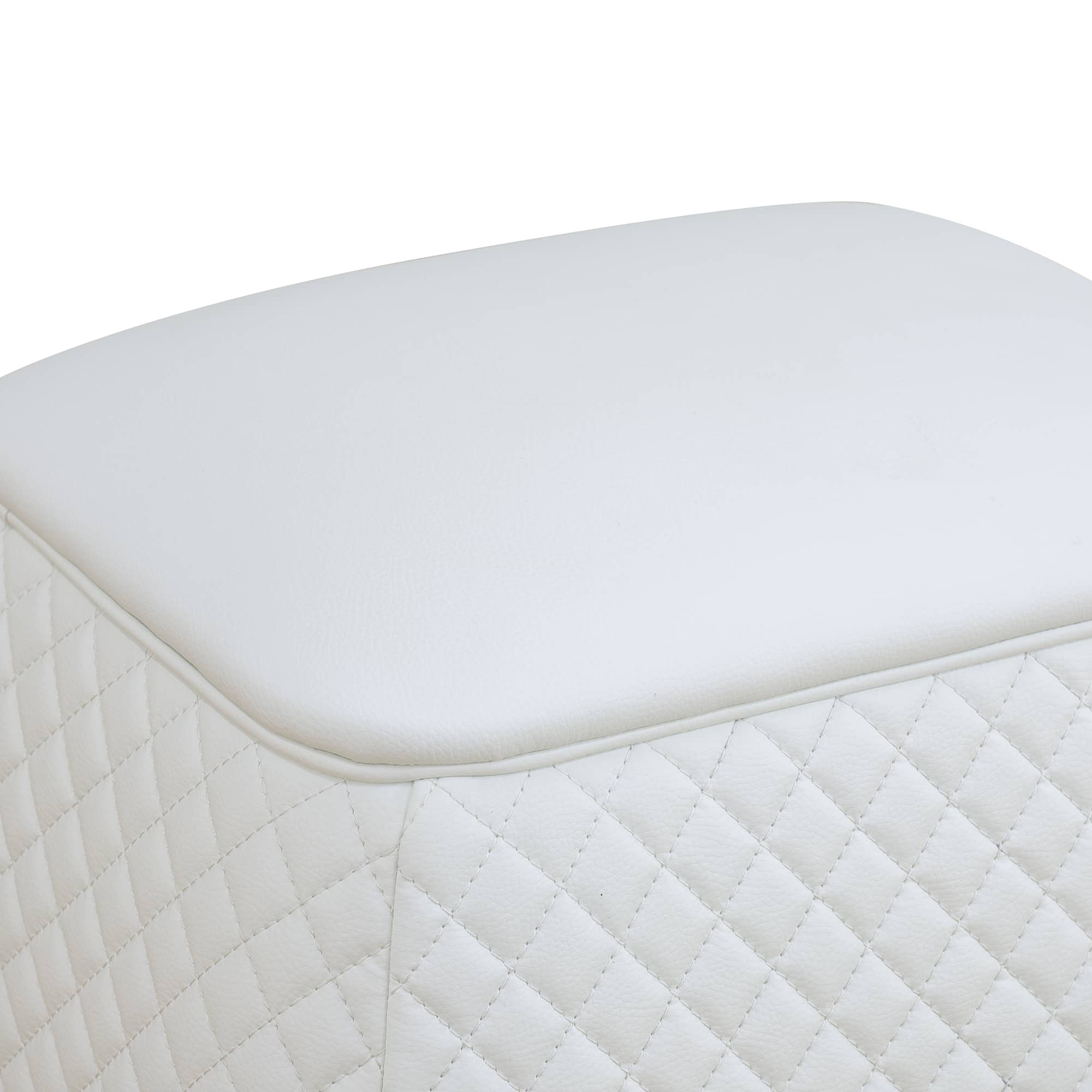 Leather Ottoman Foot Rest Bench Square Foot Stools&nbsp;Living Room Storage Ottoman&nbsp;for Bedroom and Dorm,White