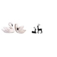 thumbnail image 1 of Elegantes esculturas de resina de cisne y ciervo para decoración del hogar. Figuras únicas de animales para dormitorio, oficina, sala de estar, estudi, 1 of 8