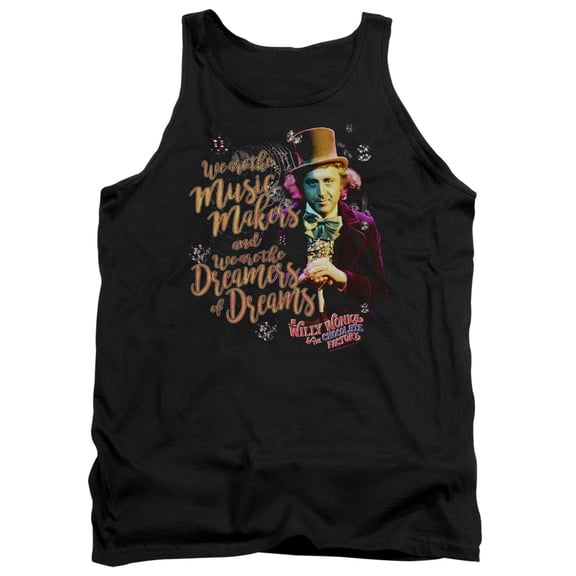 Trevco Sportswear WBM587-TK-1 Willy Wonka & The Chocolate Factory Music Makers Adult Tank Top, Black - Small