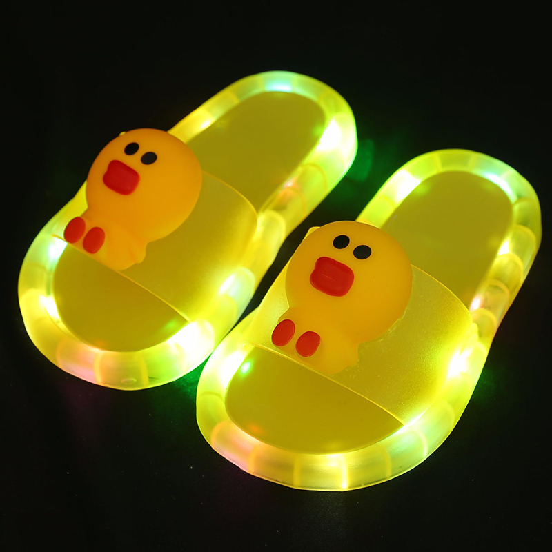 Fashion Slippers Cartoon LED Flip Flops Cute Shoes Non Slip Children Shoes Unisex  New