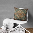 thumbnail image 5 of Boho Ethnic Design Bohemia Orange Blue Carpet Pattern Farmhouse Throw Pillow Covers 18 X 18 Inch, Set Of 2, Linen Study Sofa Cushion Cover Indoor Living Room Home Decor, 5 of 7