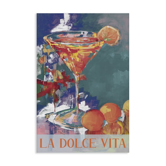 Stupell Industries Modern Citrus Cocktail on Blue Canvas Art, 16 x 24, by Jane Slivka