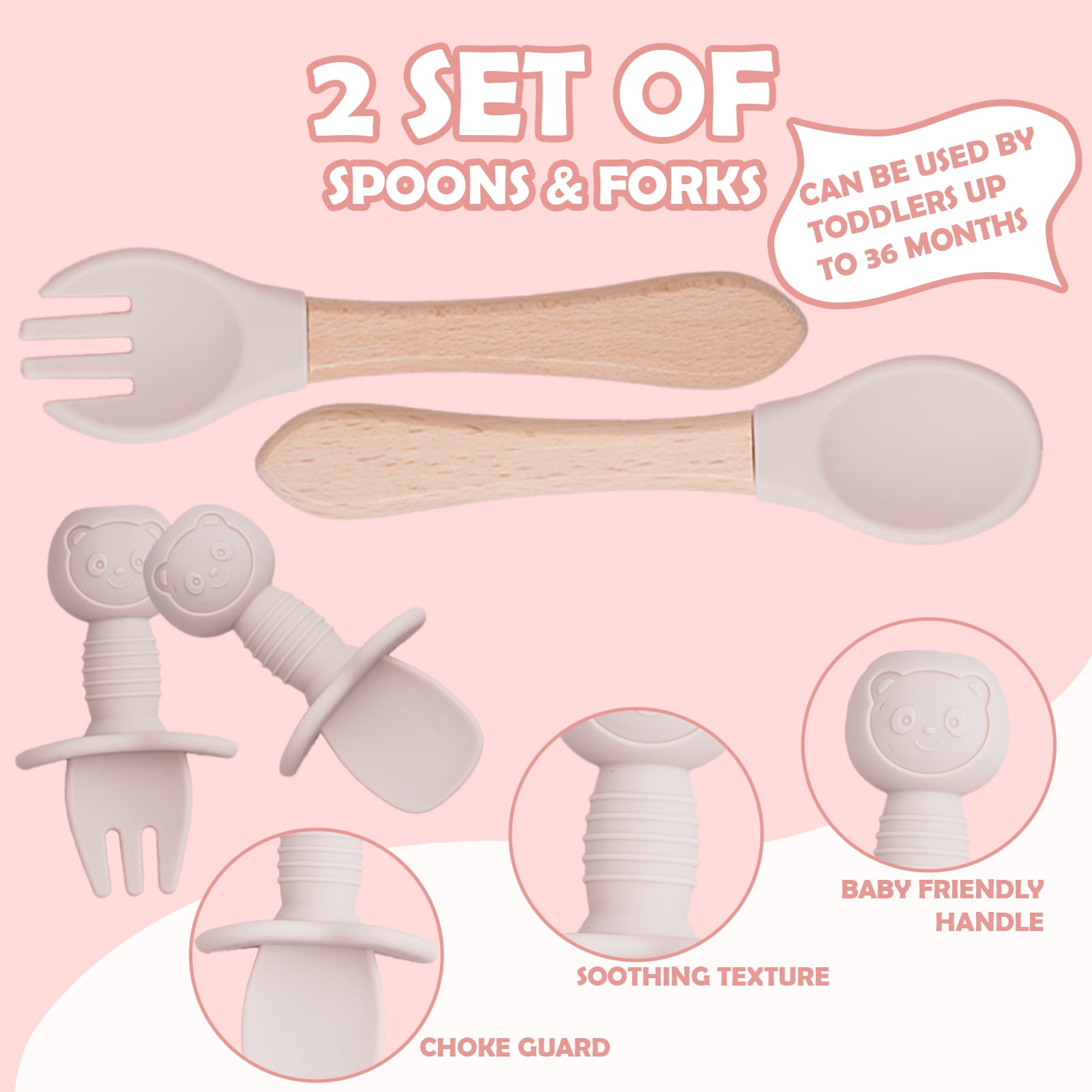 Lumikrypt Silicone Baby Feeding Set, 9 Pcs Baby Led Weaning Utensils, Baby Suction Bowl, Plates, Bib, Spoons Set, Sippy Cup with Straw, Baby Self Feeding Supplies Set (Beige)