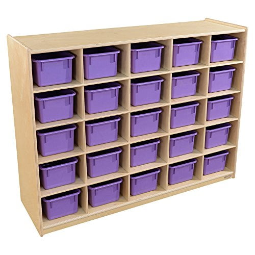 Wood Designs 16009PP 25 Tray Storage with Purple Trays
