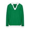 thumbnail image 3 of XIAfhje Womens Oversized Sweatshirts V Neck Loose Fit Colorblock Shirts Casual Comfy Fall Pullover Tops Fashion Outfits Clothes 2024, 3 of 3