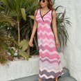 thumbnail image 3 of Vestido Largo Sin Mangas Para Mujer, Irregular Stripe Traje Informal Para Cumpleaños, Verano, 3 of 5
