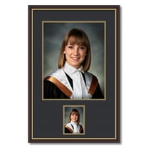 ArtToFrames 20x16 inch Diploma Frame with Tassel Opening - Framed in Mahogany and Gold Slope Frame with Black and Gold Mats, Comes with Regular Plexi Glass and Sawtooth Hanger (D-T-4447-20x16)
