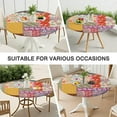 thumbnail image 7 of Pioneer Flower Floral Print Pattern Round Fitted Tablecloth with Elastic Edge,Dining Table Cover Waterproof,Outdoor Round Tablecloth for Camping,Dining,Indoor and Outdoor, 7 of 7