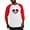Red/White, variant on CafePress - Dominican Heart Baseball Jersey - Cotton Baseball Jersey, 3/4 Raglan Sleeve Shirt