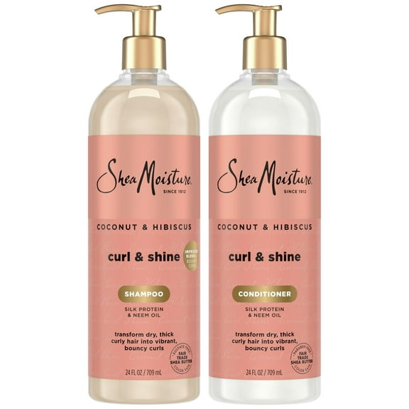SheaMoisture Shampoo and Conditioner Coconut and Hibiscus 24 oz ea