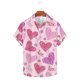 thumbnail image 5 of Camisas de Manga Larga para Hombres Día de San Valentín Impreso Botón Solapa, Camisa de Manga Corta Casual para Regalos, 5 of 9