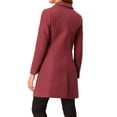 thumbnail image 3 of INSPIRE CHIC Manteau d'Hiver pour Femme à Revers Cranté, Trench à Double Boutonnage, S Rouge Melon D\'eau, 3 of 6
