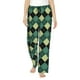 thumbnail image 1 of Balery Green Squares Pantalones de pijama para mujer, pijamas ultraligeros, pantalones de estar por casa-X-Large, 1 of 6