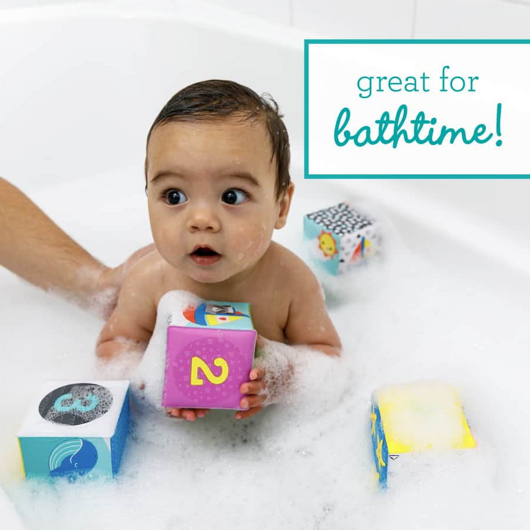 Infantino Colors and Numbers Sea Animals Bath Blocks, 0-12 Months, Multicolor