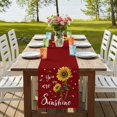 thumbnail image 4 of Table Runners 70 Inches Long Dress Scarves, Red Sunshine Sunflower Farmhouse Coffee/Dining/Kitchen Table Decor, Holiday Table Runner, Pastoral Bees Farmhouse Floral 13x70 Inch, 4 of 9