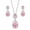 Pink, variant on Lavencious Teardrop Dangle Cubic Zirconia Necklace & Earring Sets for Women