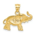 thumbnail image 4 of Finest Gold 10K Diamond-cut Elephant Pendant, 4 of 5