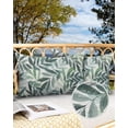thumbnail image 2 of Outdoor Throw Pillow Cover Watercolor Green Leaves Waterproof Cushion Covers 2 Pack Natural Plant Pillow Cases Home Decoration for Patio Garden Couch Sofa, 2 of 6