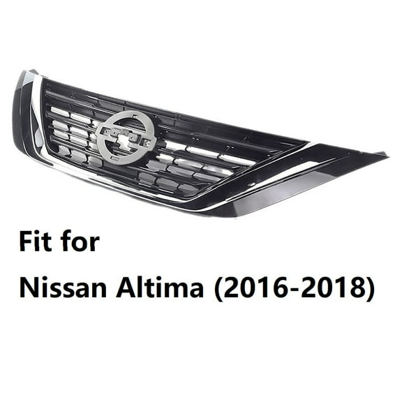 Fit for Nissan Altima 2016-2018 Front Grille, 623109HS1A, Black & Silver Chrome, 16-18 Altima Grill