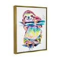thumbnail image 3 of Fun Rainbow Sloth Wildlife Animals & Insects Graphic Art Metallic Gold Framed Art Print Wall Art, 3 of 6