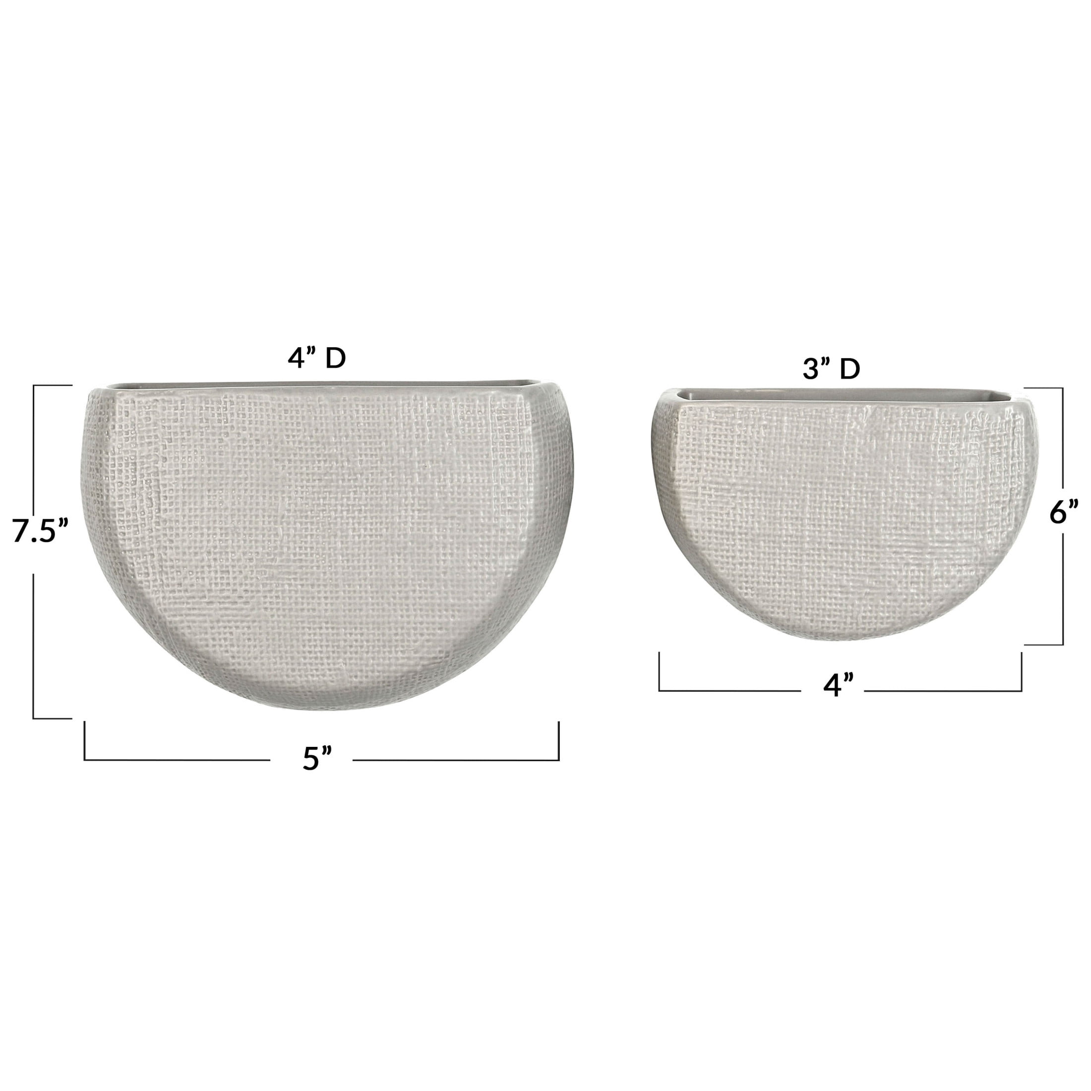 Main + Mesa Stoneware Wall Planters, Set of 2