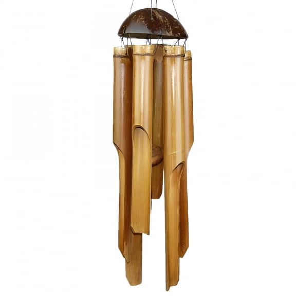 LAMIRO 85 cm Natural Bamboo & Coconut Soothing Sound Wind Chime,Pleasant Sound