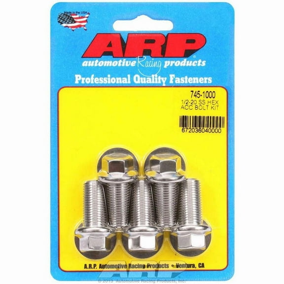 Arp S/S Bolt Kit - 6pt. (5) 1/2-20 x 1.000