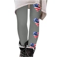 thumbnail image 3 of GaThRRgYP Womens Pants Clearance under $10 summer fall,Womens Fashion Independence Day Print Leggings with Yoga Sport Elastic Pants Gray XXL, 3 of 5