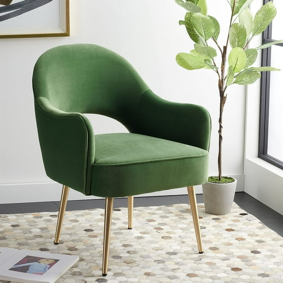 ZXNYH Home Green Velvet/Gold Accent Chair