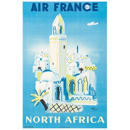 Air France - North Africa - Vintage Airline Travel Poster (8x12Inches-US/CANOnly)