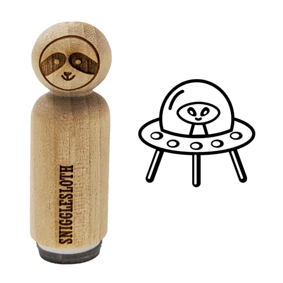 Alien Space Ship UFO Rubber Stamp for Scrapbooking Crafting Stamping - Mini 1/2 Inch