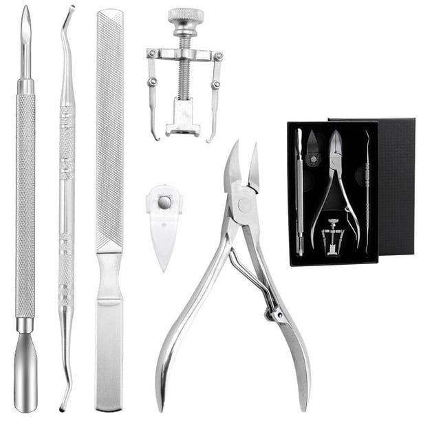 Kit de Herramientas para Uñas Encarnadas, 6 Piezas Kit Nail Clipper Trimmer,Juego de pedicura profesional de acero inoxidable,Portátil Manicura Pedicura Set con Negro Caso XianweiShao 9024719129068