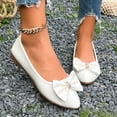 thumbnail image 6 of Samdudou Ballet Flats for Women Pointed Closed Toe Slip On Dress Shoes Large Bowknot Detail with Rhinestone Accent for Wedding Party, 6 of 9