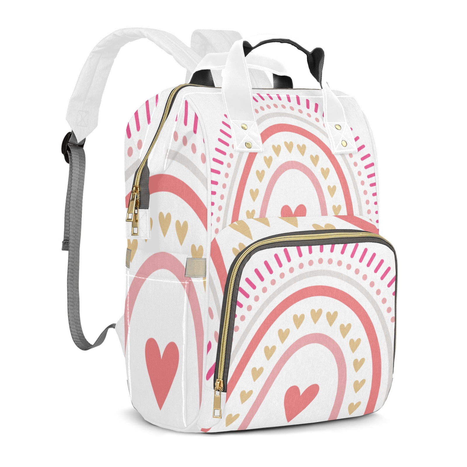Rainbow Diaper Backpack – Large Capacity, Insulated Baby Bottle Pocket, Multifunctional Mommy Bag for Boys & Girls