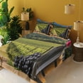 thumbnail image 4 of Ambesonne Italian Fitted & Top Sheet Set with Shams, Vineyard Tuscany Grape, Green Blue Brown, 4 of 8