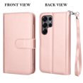 thumbnail image 3 of Tekcoo For Samsung Galaxy S26 Ultra Wallet Case with Credit Card Holder for Women Men, Flip PU Leather Wallet Phone Case, Detachable Magnetic Kickstand Cover with Wrist Strap, Gold Pink, 3 of 7