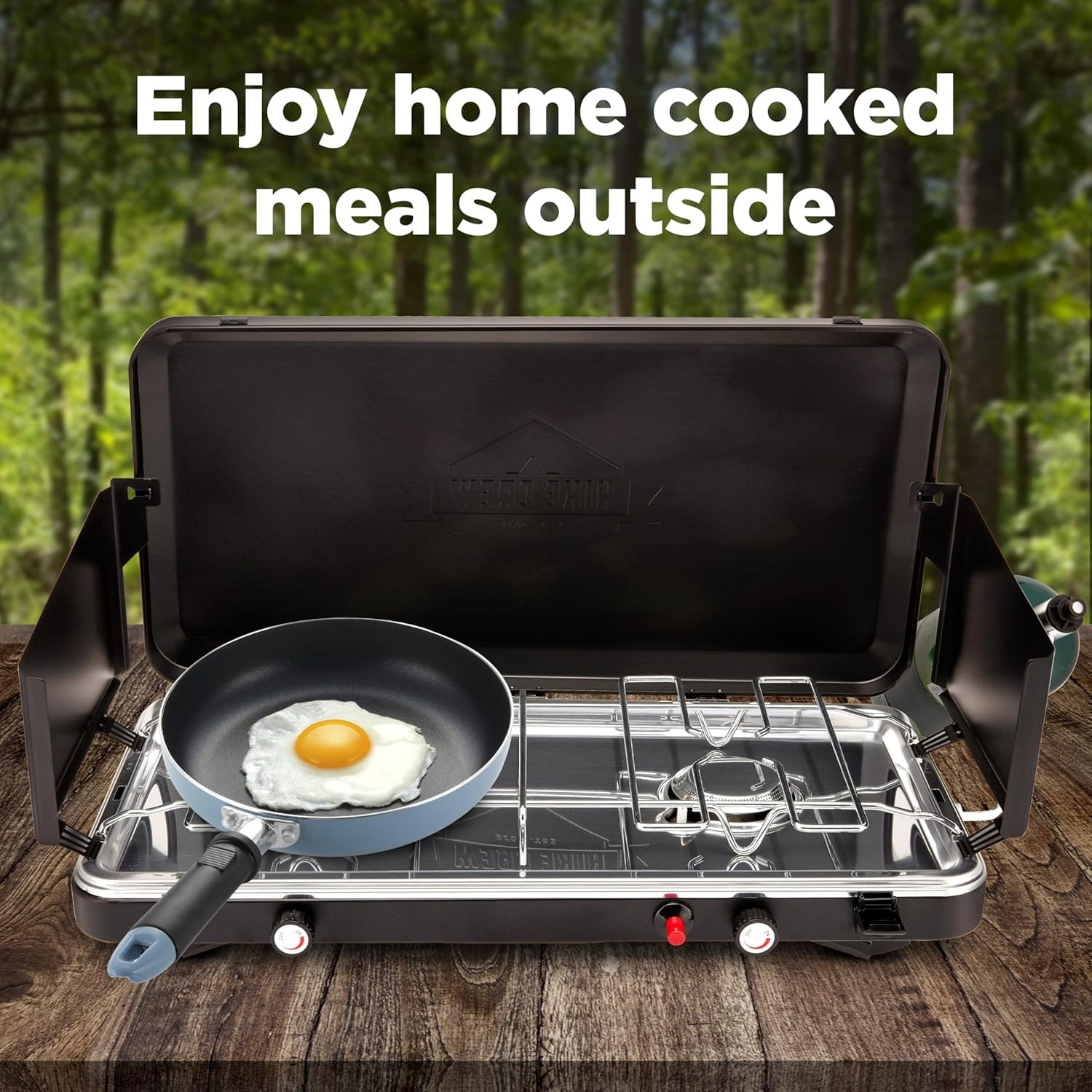 Hike Crew Dual Burner Camp Stove 20,000 BTU Propane Portable Grill with Igniter