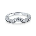 thumbnail image 4 of 1/4ct Notched Wedding Ring Curved Antique Like Enhancer, 4 of 4