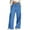 Blue, variant on Women's Wide Leg Cargo Pants Adjustable Drawstring Waist Casual Lounge Trousers with Pockets Oversized Streetwear Comfort Fit Dark Gray L