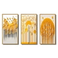 thumbnail image 2 of Designart "Quill Minimalism Abstract Yellow Forest II" Landscape Trees Framed Wall Art Set Of 3 - Yellow Trees Frame Gallery Set For Office Decor, 2 of 6