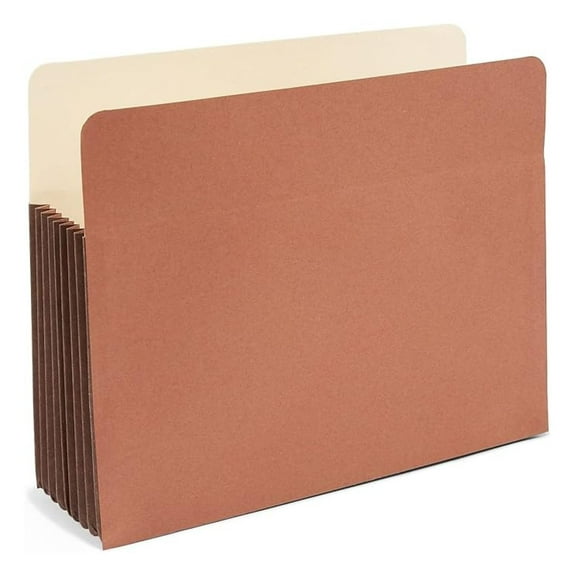 Expanding File Pockets, Letter Size - 7 Inch Expansion, Tyvek Reinforced, Straight Tab, Brown - 5 Pack