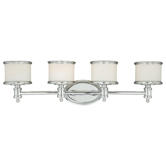 Chrome Bathroom Vanity Light Fixture 4 Light - Modern Farmhouse Lighting