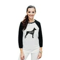 thumbnail image 2 of Thread Tank Doberman Dog Silhouette Unisex 3/4 Sleeves Baseball Raglan White Black Small, 2 of 4