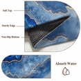 thumbnail image 6 of Blue Marble Round Area Rug 3.3 FT, Non Slip Small Entryway Kitchen Mat, Modern Luxury Granite Surface Motif Sketch Washable Soft Circular Rug Non-Shedding Door Mat for Bathroom Playroom Kids Room, 6 of 9