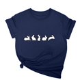 thumbnail image 3 of Zedker Easter Shirts for Women Bunny Shirt Easter Tshirt Rabbit Graphic T Shirts Casual Short Sleeve Tops Navy M, 3 of 8