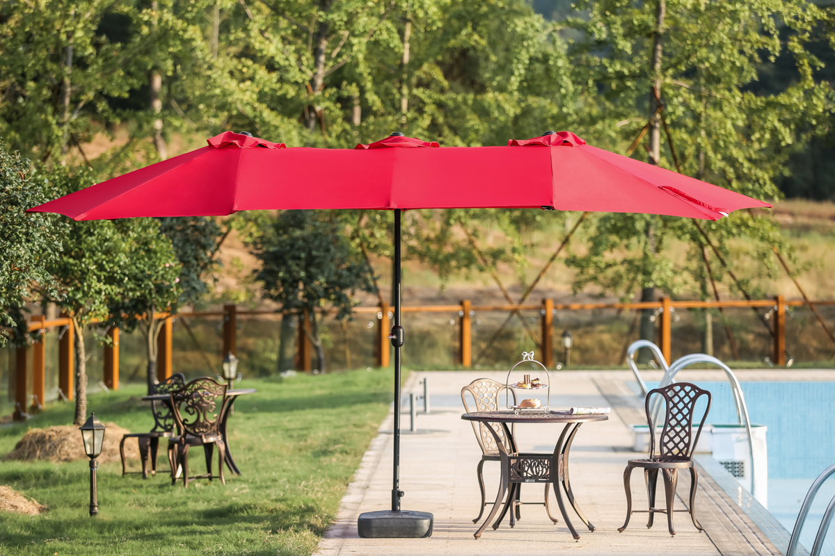 Twin 9 X 15 Ft Feet Outdoor Patio Rectangular Market Umbrella