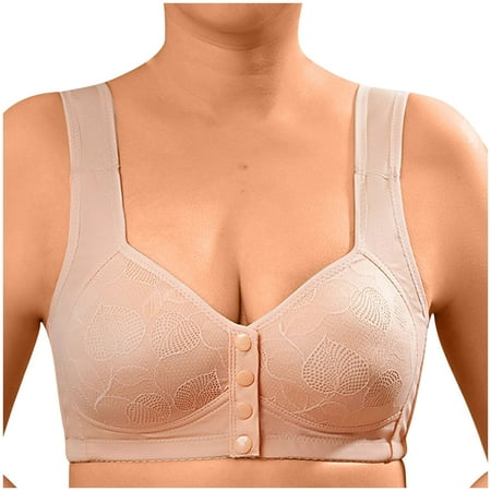 Fengqque Mother s Plus Size Nursing Soft Comfort Fit Bra Front Button Bras Everyday Sports Bras Bralettes For Older Women