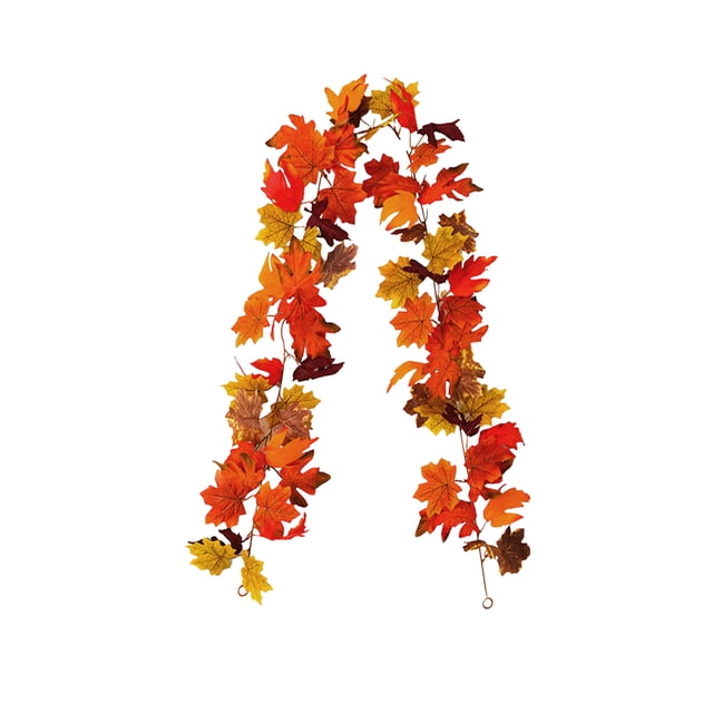 Halloween Maple Leaf Rattan Decoration 170 cm 175 cm Multicolor Plastic Artificial Foliage for Indoor Outdoor Fall Decor