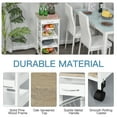 thumbnail image 6 of HomCom Mobile Rolling Kitchen Island Trolley Serving Cart with Underneath Drawer & Slide-Out Wire Storage Basket, White, 6 of 10